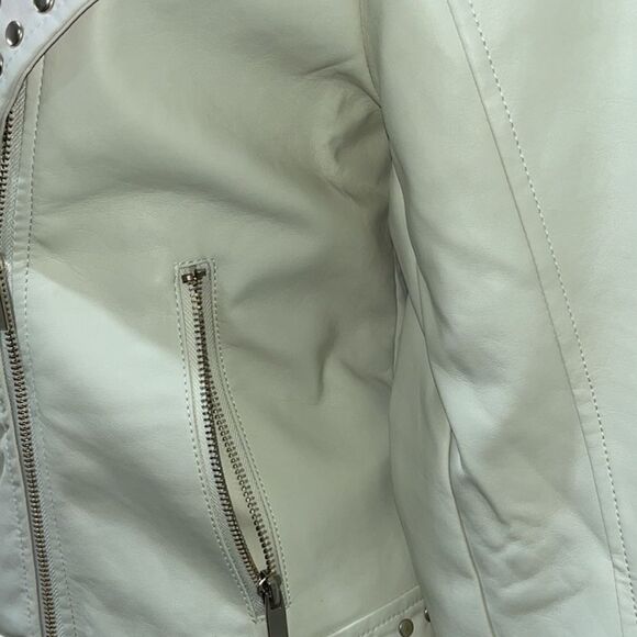 NY&Co Faux-Leather V-Neckline Studded Jacket - Picture 7 of 14